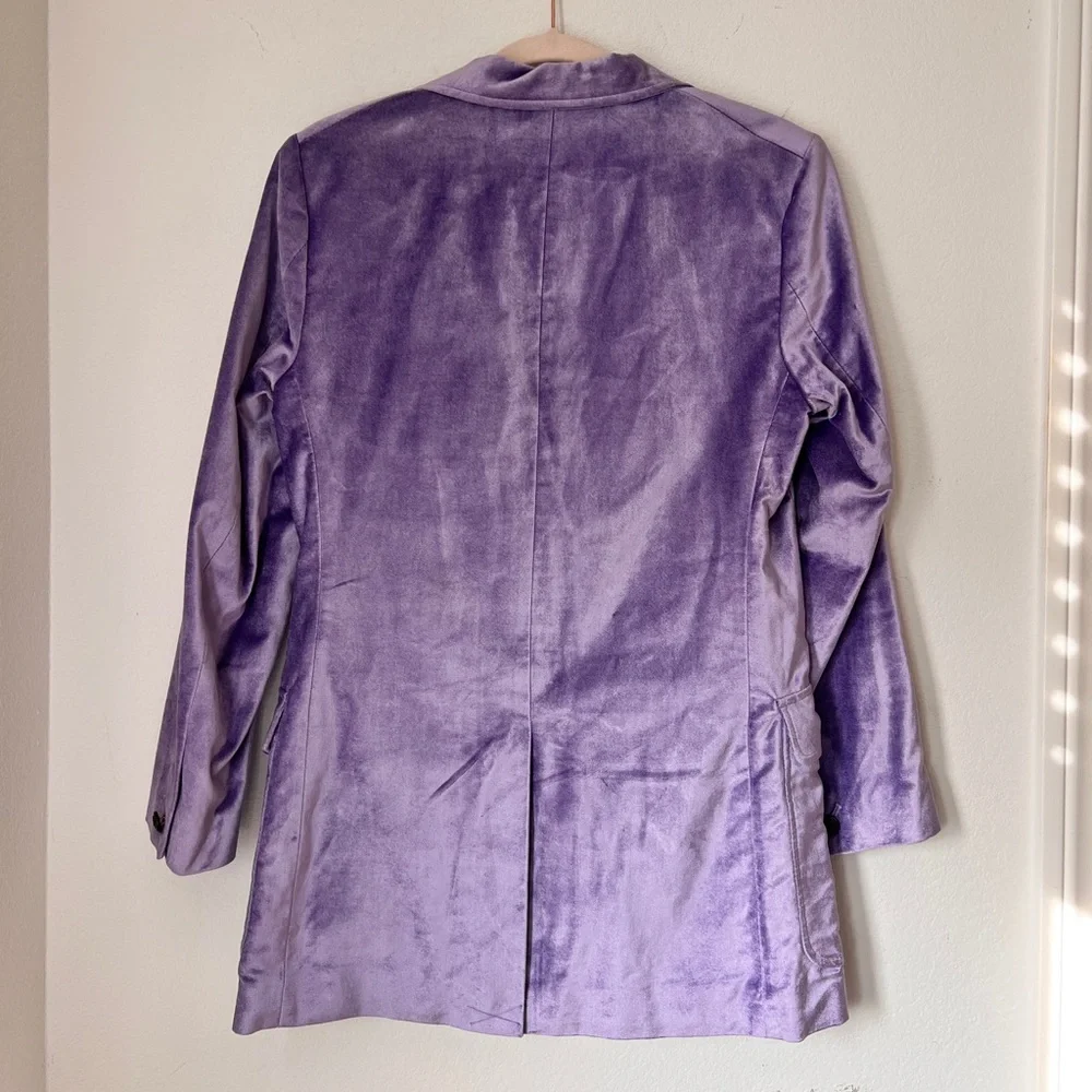 Rag & Bone Purple Velvet Cody Blazer Cotton Viscose Suit Jacket Women’s Size‎ 0